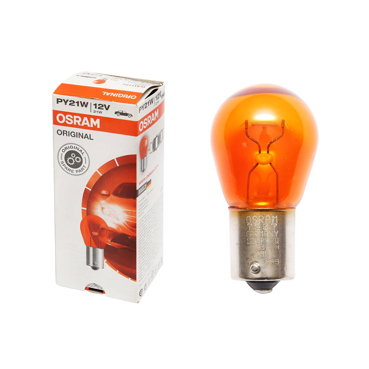 Bulb (Osram) 21W / 12V BAU15s - yellow